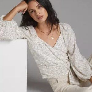 Anthropologie - Surplice tie-front blouse
